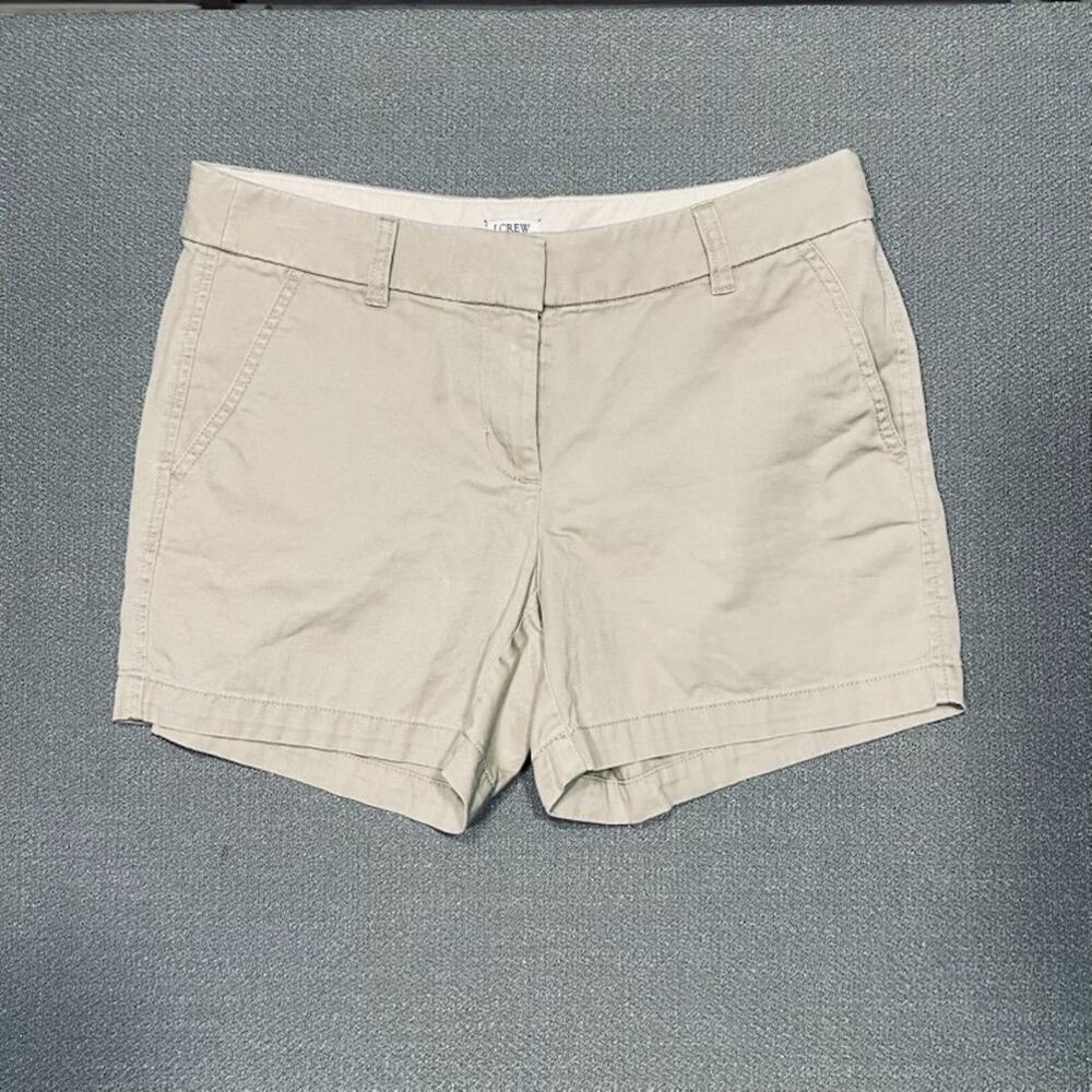 J.CREW Women's Classic Beige Chino Shorts Sz 4 H1453 Preppy